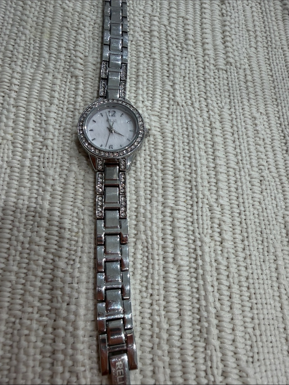 Relic Silver-Tone Women's Bracelet Watch , Crystal Accents needs battery